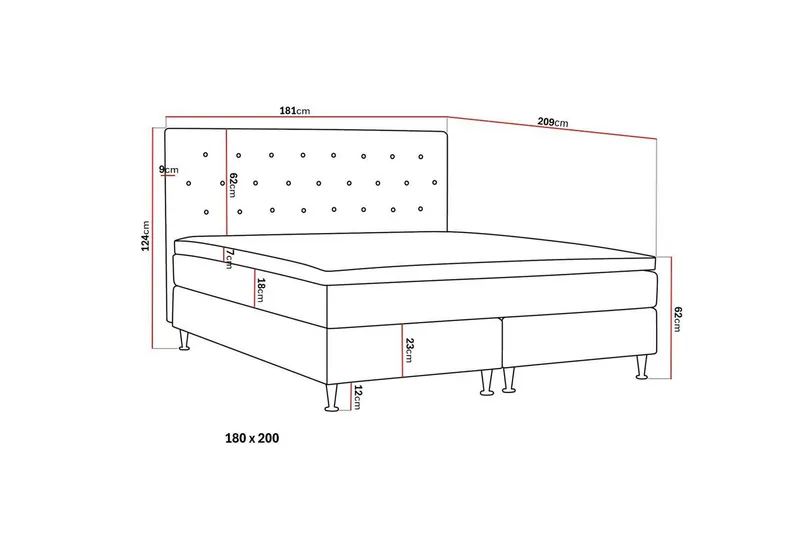 Hilton Plus Komplett Sängpaket 180x200 cm - Beige - Products - Möbler - Säng - Komplett sängpaket