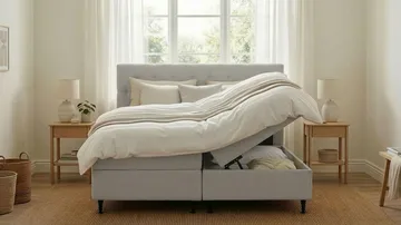 Hilton Plus Komplett Sängpaket med Förvaring 160x200 cm - Grå - Products - Möbler - Säng - Säng med förvaring