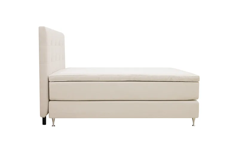Hilton Premium Komplett Sängpaket 160x200 cm Kontinentalsäng med Sänggavel - Ljusbeige Tyg - Products - Möbler - Säng - Kontinentalsäng