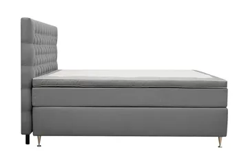 HVILA Lyx Komplett Sängpaket 160x200 cm Kontinentalsäng med knappad sänggavel i sammet - Ljusgrå / Sammet - Products - Möbler - Säng - Kontinentalsäng