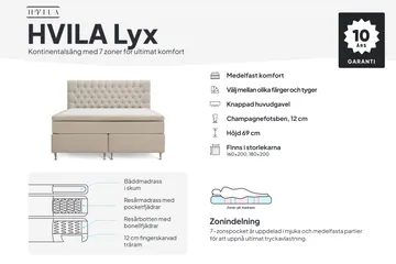 HVILA Lyx Komplett Sängpaket 160x200 cm Kontinentalsäng med knappad sänggavel i sammet - Ljusgrå / Sammet - Products - Möbler - Säng - Kontinentalsäng