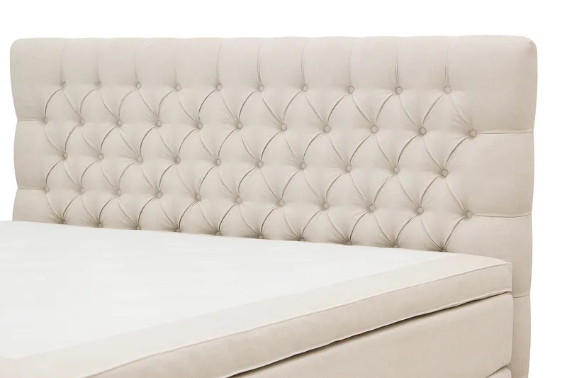 HVILA Lyx Komplett Sängpaket 160x200 cm Kontinentalsäng med knappad sänggavel - Ljusbeige - Products - Möbler - Säng - Kontinentalsäng