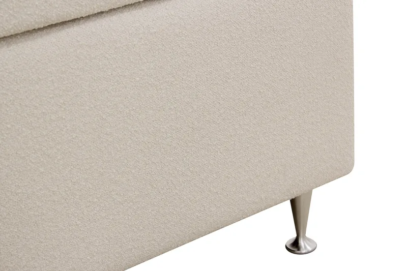 HVILA Lyx Komplett Sängpaket 180x200 cm Kontinentalsäng med knappad sänggavel i bouclé - Ivory / Bouclé - Products - Möbler - Säng - Kontinentalsäng