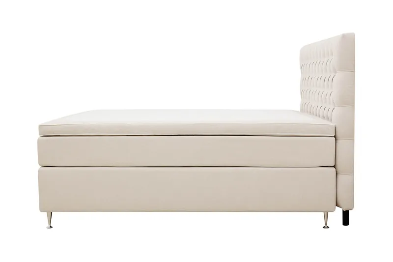 HVILA Lyx Komplett Sängpaket 180x200 cm Kontinentalsäng med knappad sänggavel - Ljusbeige - Products - Möbler - Säng - Kontinentalsäng