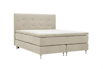 HVILA Premium Komplett Sängpaket 180x200 cm Kontinentalsäng med Sänggavel - Beige Tyg - Products - Möbler - Säng - Kontinentalsäng