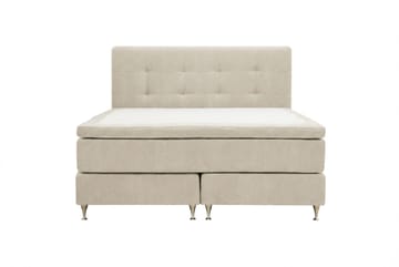 HVILA Premium Komplett Sängpaket 180x200 cm Kontinentalsäng med Sänggavel, Beige Tyg