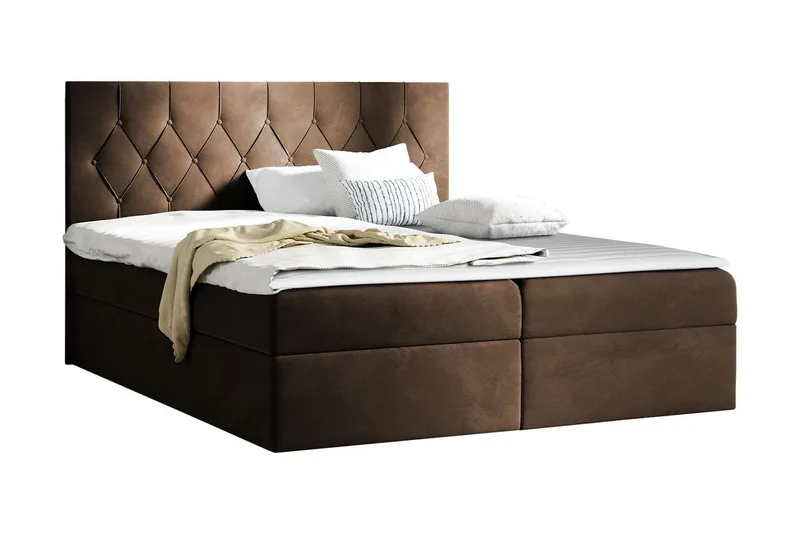 Jitendera Sängpaket Kontinentalsäng 140x200 cm med Förvaring - Brun - Products - Möbler - Säng - Komplett sängpaket