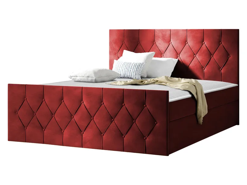 Jitendra Sängpaket Kontinentalsäng 120x200 cm med Förvaring, Röd