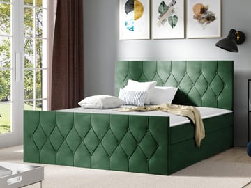 Jitendra Sängpaket Kontinentalsäng 140x200 cm med Förvaring - Grön - Products - Möbler - Säng - Komplett sängpaket