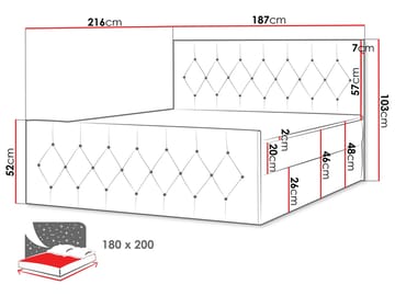 Jitendra Sängpaket Kontinentalsäng 180x200 cm med Förvaring - Grön - Products - Möbler - Säng - Komplett sängpaket