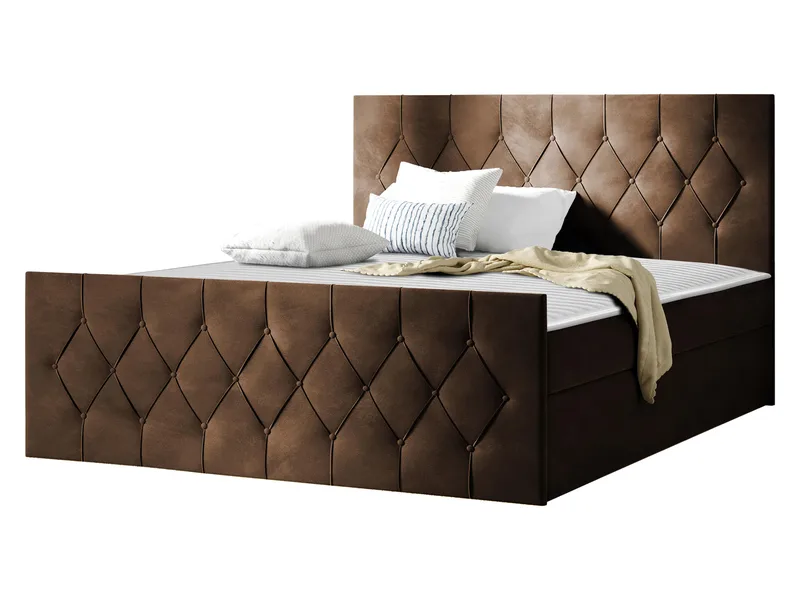 Jitendra Sängpaket Kontinentalsäng 200x200 cm med Förvaring - Brun - Products - Möbler - Säng - Komplett sängpaket