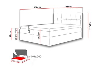 Kramvik Kontinentalsäng 140x200 - Svart - Products - Möbler - Säng - Säng med förvaring