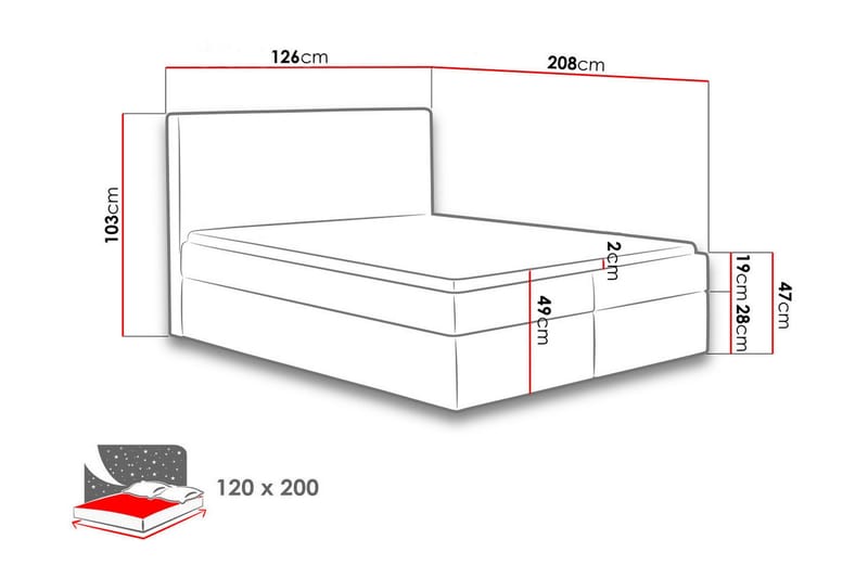 Laargard / Cosmo Sängpaket Kontinentalsäng 120x200 cm - Blå - Products - Möbler - Säng - Komplett sängpaket