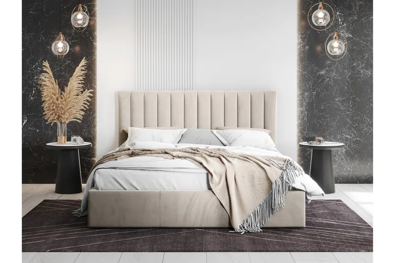 Laargard / Cosmo Sängram 120x200 cm - Beige - Products - Möbler - Säng - Säng med förvaring