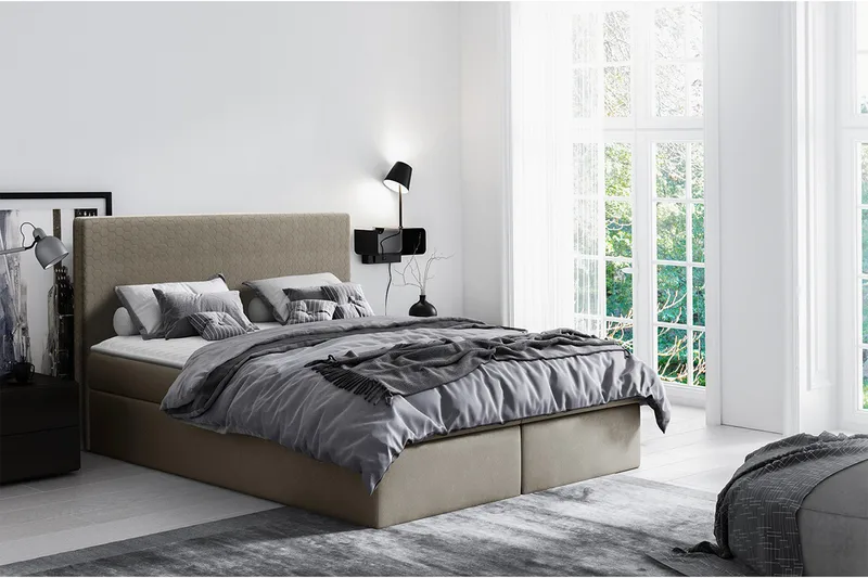 Laargard Kontinentalsäng medFörvaring 160x200 - Beige - Products - Möbler - Säng - Säng med förvaring