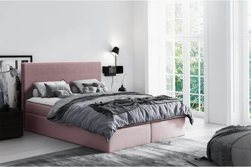 Laargard Kontinentalsäng medFörvaring 180x200 - Rosa - Products - Möbler - Säng - Säng med förvaring