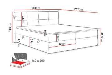 Leckersbo Komplett Sängpaket Kontinentalsäng med förvaring 160x200 cm - Vit - Products - Möbler - Säng - Komplett sängpaket