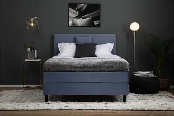 Lucky Komplett Sängpaket 120x200 Memory Slät Sänggavel  N - Nackkudde Liten Mörkblå - Products - Möbler - Säng - Enkelsäng