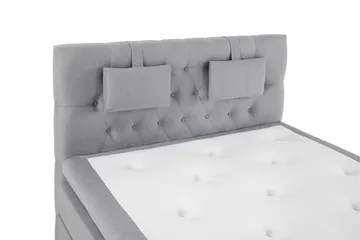Lucky Komplett Sängpaket 140x200 Latex Diamant Sänggavel - Nackkudde Liten Mellangrå - Products - Möbler - Säng - Kontinentalsäng