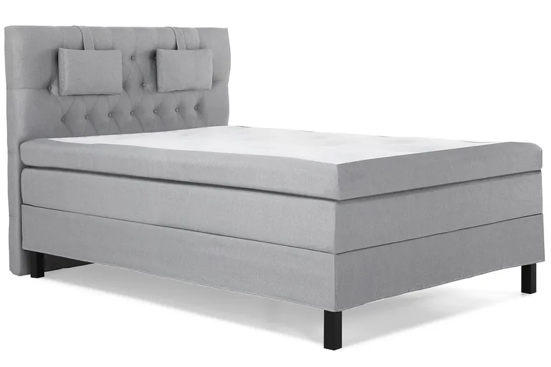 Lucky Komplett Sängpaket 140x200 Latex Diamant Sänggavel - Nackkudde Liten Mellangrå - Products - Möbler - Säng - Kontinentalsäng