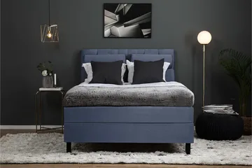 Lucky Komplett Sängpaket 140x200 Latex Diamant Sänggavel - Nackkudde Stor Mörkblå - Products - Möbler - Säng - Kontinentalsäng
