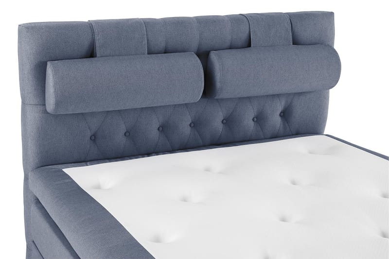 Lucky Komplett Sängpaket 140x200 Latex Diamant Sänggavel - Nackkudde Stor Mörkblå - Products - Möbler - Säng - Kontinentalsäng