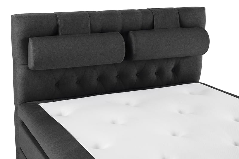 Lucky Komplett Sängpaket 140x200 Latex Diamant Sänggavel - Nackkudde Stor Svart/Grå - Products - Möbler - Säng - Kontinentalsäng