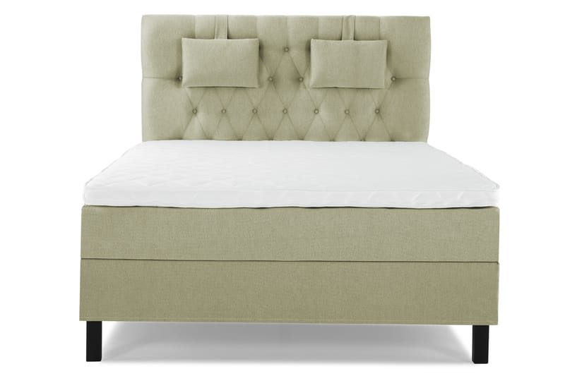 Lucky Komplett Sängpaket 140x200 Skum Diamant Sänggavel, Nackkudde Liten Grön