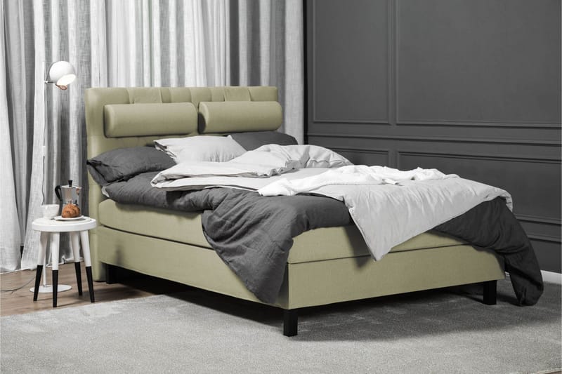 Lucky Komplett Sängpaket 140x200 Skum Diamant Sänggavel - Nackkudde Liten Grön - Products - Möbler - Säng - Kontinentalsäng