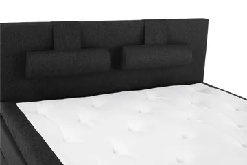 Lucky Komplett Sängpaket 160x200 Latex Slät - Nackkudde Stor Svart/Grå/PU - Products - Möbler - Säng - Kontinentalsäng