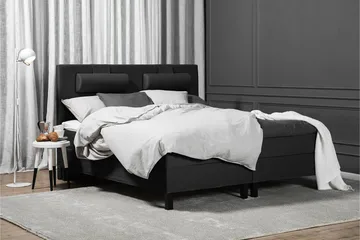 Lucky Komplett Sängpaket 160x200 Skum Slät - Nackkudde Stor Svart/Grå - Products - Möbler - Säng - Kontinentalsäng