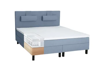 Lucky Komplett Sängpaket 160x200 Polyeter Slät - Nackkudde Stor Mörkblå - Products - Möbler - Säng - Kontinentalsäng