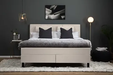 Lucky Komplett Sängpaket 160x200 Polyeter Slät Sänggavel - Nackkudde Stor Beige - Products - Möbler - Säng - Kontinentalsäng