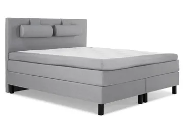 Lucky Komplett Sängpaket 160x200 Polyeter Slät Sänggavel - Nackkudde Stor Mellangrå - Products - Möbler - Säng - Kontinentalsäng