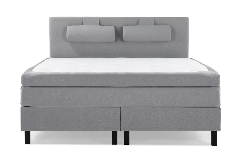 Lucky Komplett Sängpaket 160x200 Polyeter Slät Sänggavel - Nackkudde Stor Mellangrå - Products - Möbler - Säng - Kontinentalsäng