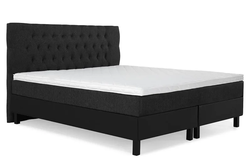 Lucky Komplett Sängpaket 180x200 Skum Diamant - Svart/Grå/PU - Products - Möbler - Säng - Kontinentalsäng