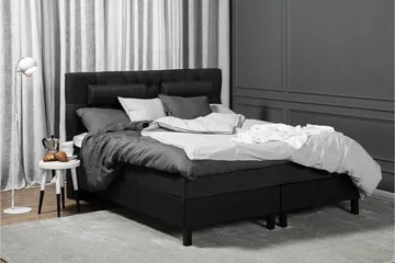 Lucky Komplett Sängpaket 180x200 Skum Diamant - Svart/Grå/PU - Products - Möbler - Säng - Kontinentalsäng