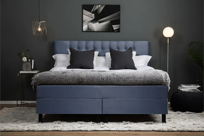 Lucky Kontinentalsäng 160x200 cm - Mörkblå - Products - Möbler - Säng - Kontinentalsäng