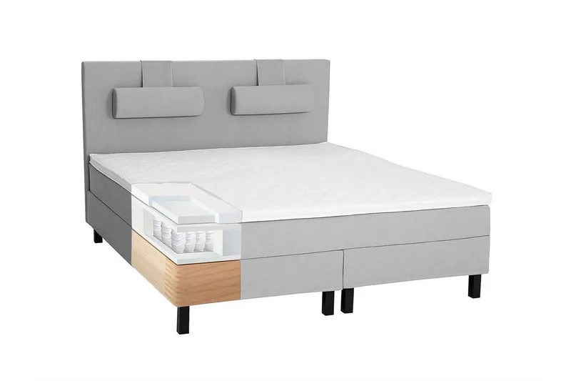 Lucky Sängpaket 150x200 SkumSlät Sänggavel - Grå - Products - Möbler - Säng - Kontinentalsäng