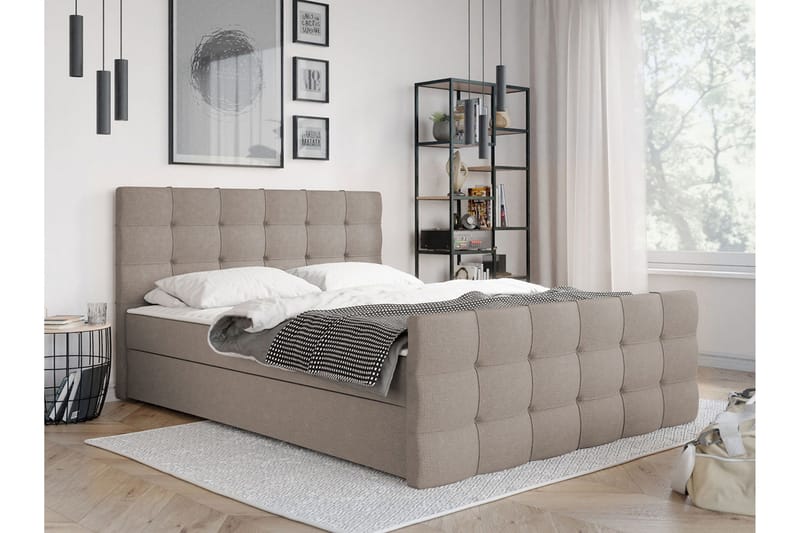 Milano Kontinentalsäng 180x210 cm  Beige - Beige - Products - Möbler - Säng - Säng med förvaring