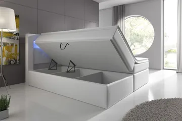 Modena Sängpaket 140x200 medFörvaring LED-belysning - Vit - Products - Möbler - Säng - Säng med förvaring