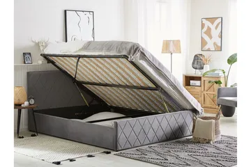 Rochefort Förvaringssäng 160x200 cm - Sammet/Grå - Products - Möbler - Säng - Säng med förvaring