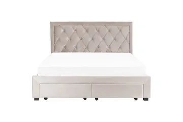 Säng med förvaringslådor Lievin - Beige, 180x200 cm - Products - Möbler - Säng - Säng med förvaring