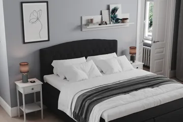 Belda Sänggavel 160 cm Svängd - Svart - Products - Möbler - Säng - Sängtillbehör & sänggavel - Sänggavel