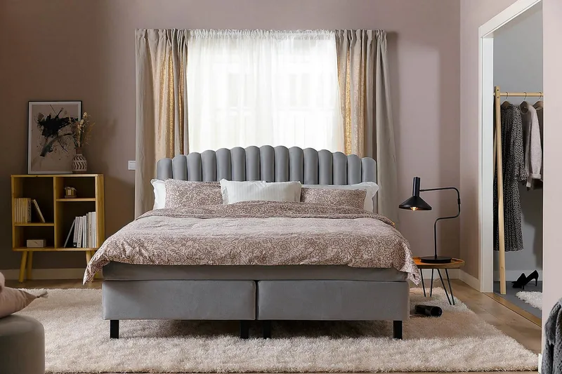 Davia Sänggavel 140 cm - Ljusgrå/Sammet - Products - Möbler - Säng - Sängtillbehör & sänggavel - Sänggavel
