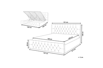 Saleux Sängram 180x200 cm - Taupe - Products - Möbler - Säng - Säng med förvaring