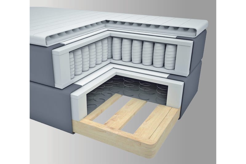 Select No 2 Kontinentalsäng 180x200 - Ljusgrå - Products - Möbler - Säng - Kontinentalsäng