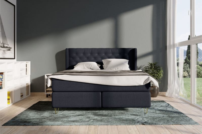 Select No 3 Komplett Sängpaket 140x200 Fast - Blå/Metall - Products - Möbler - Säng - Kontinentalsäng