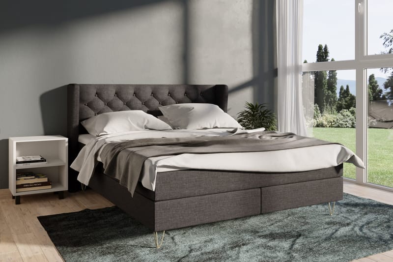Select No 3 Komplett Sängpaket 160x200 Fast - Mörkgrå/Metall - Products - Möbler - Säng - Kontinentalsäng