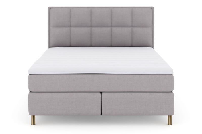 Select No 3 Komplett Sängpaket 210x210 Fast/Medium, Ljusgrå/Koppar